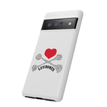 Luvbones - Hearts & Crossbones Phone Case, Tough Cases, Unique Smartphone Accessory, Gift for Him or Her