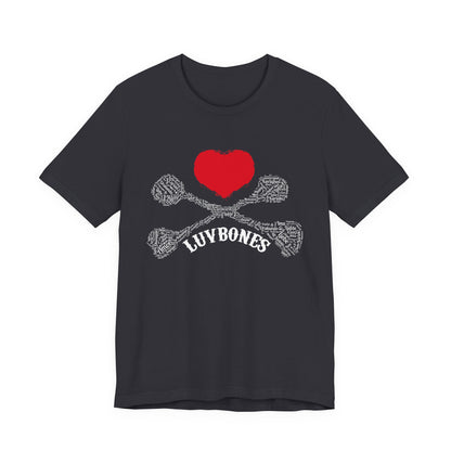 Luvbones - Hearts & Crossbones Unisex Tee, Graphic T-Shirt, Casual Wear, Music Lover Gift, Valentine's Day Shirt, Rock & Roll Style