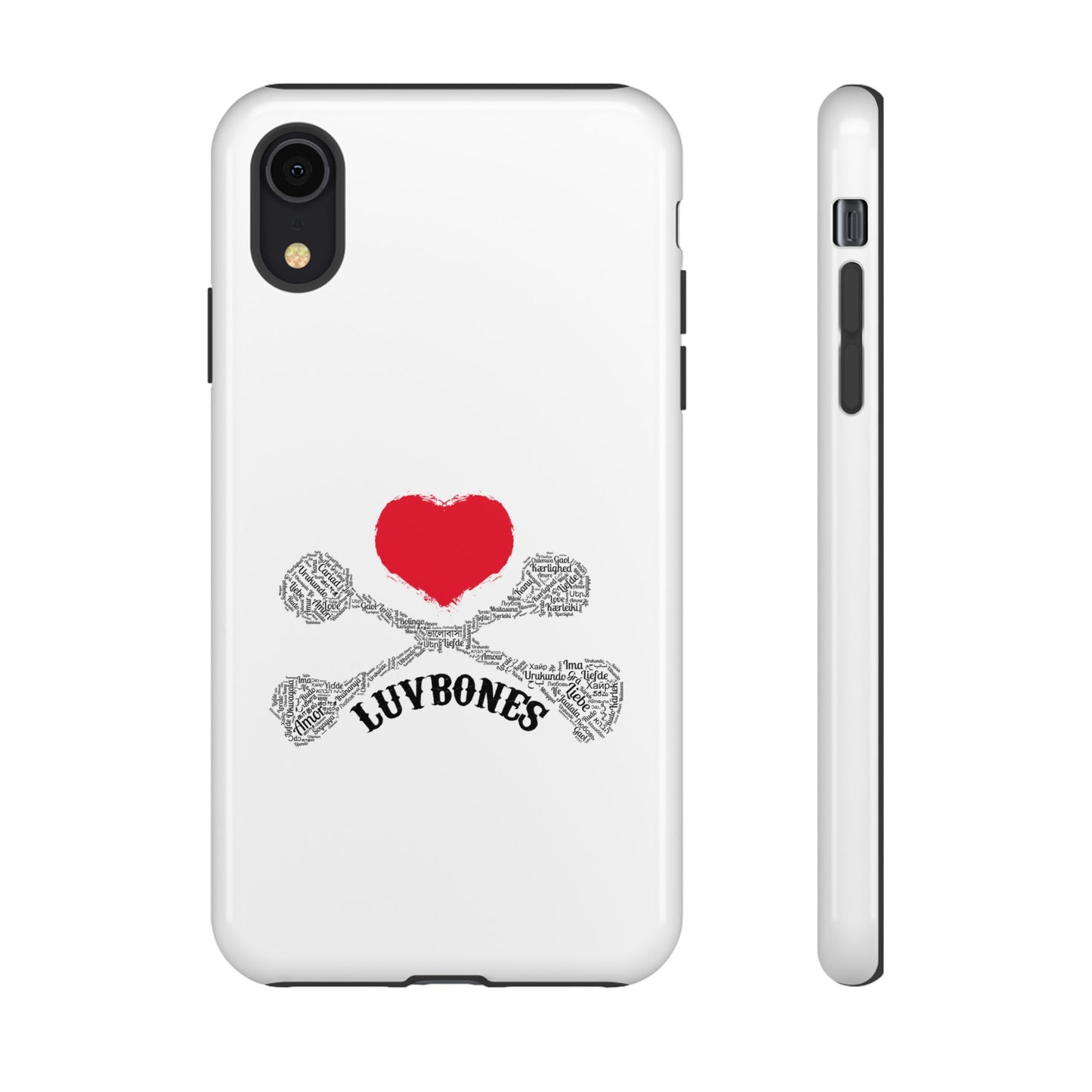 Luvbones - Hearts & Crossbones Phone Case, Tough Cases, Unique Smartphone Accessory, Gift for Him or Her