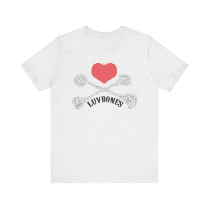 Luvbones - Hearts & Crossbones Unisex Tee, Graphic T-Shirt, Casual Wear, Music Lover Gift, Valentine's Day Shirt, Rock & Roll Style