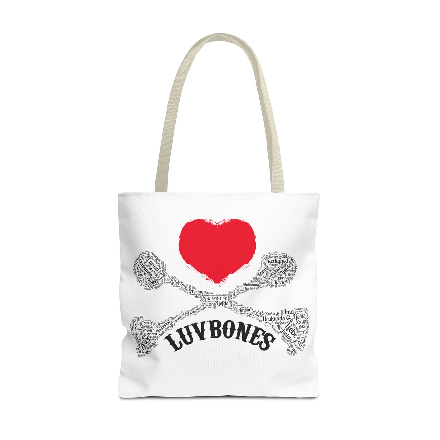 Luvbones - Hearts & Crossbones Tote Bag, Perfect for Everyday Use, Eco-Friendly Gift, Unique Design, Ideal for Holidays