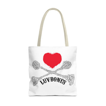 Luvbones - Hearts & Crossbones Tote Bag, Perfect for Everyday Use, Eco-Friendly Gift, Unique Design, Ideal for Holidays