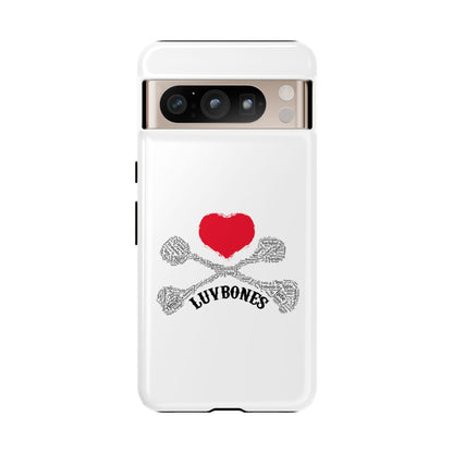 Luvbones - Hearts & Crossbones Phone Case, Tough Cases, Unique Smartphone Accessory, Gift for Him or Her