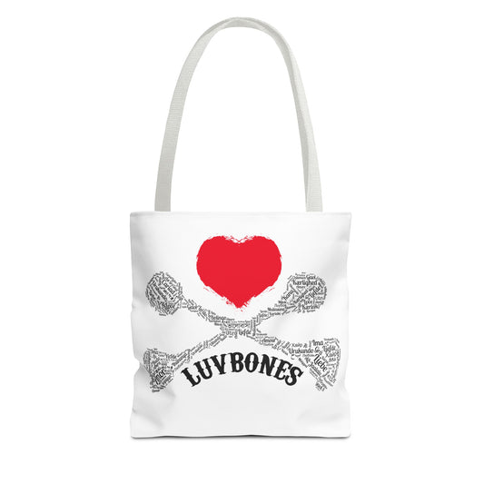 Luvbones - Hearts & Crossbones Tote Bag, Perfect for Everyday Use, Eco-Friendly Gift, Unique Design, Ideal for Holidays