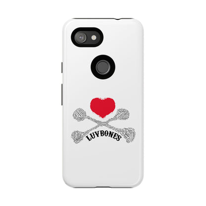 Luvbones - Hearts & Crossbones Phone Case, Tough Cases, Unique Smartphone Accessory, Gift for Him or Her