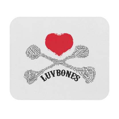 Luvbones - Hearts & Crossbones Mouse Pad | Unique Desk Accessory, Gamer Gift, Office Decor, Valentine's Day