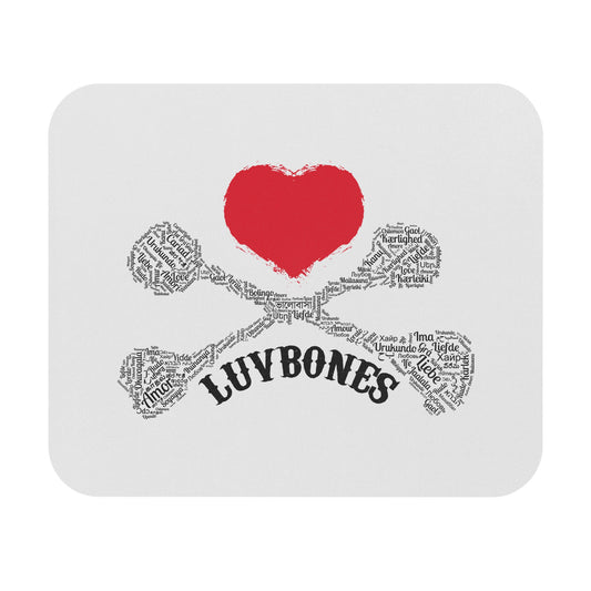 Luvbones - Hearts & Crossbones Mouse Pad | Unique Desk Accessory, Gamer Gift, Office Decor, Valentine's Day