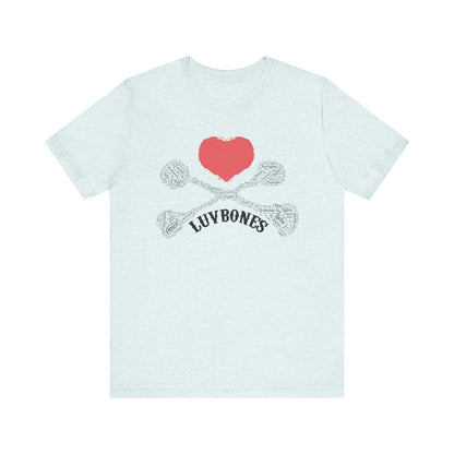 Luvbones - Hearts & Crossbones Unisex Tee, Graphic T-Shirt, Casual Wear, Music Lover Gift, Valentine's Day Shirt, Rock & Roll Style