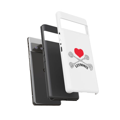 Luvbones - Hearts & Crossbones Phone Case, Tough Cases, Unique Smartphone Accessory, Gift for Him or Her