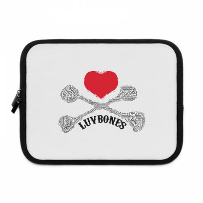 Luvbones - Hearts & Crossbones Stylish Laptop Sleeve, Perfect for Tech Lovers, Gifts for Graduations, Back to School, or Everyday Use