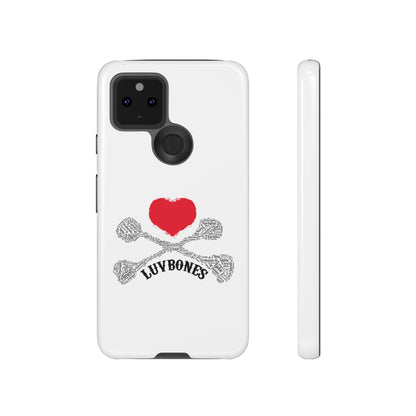 Luvbones - Hearts & Crossbones Phone Case, Tough Cases, Unique Smartphone Accessory, Gift for Him or Her
