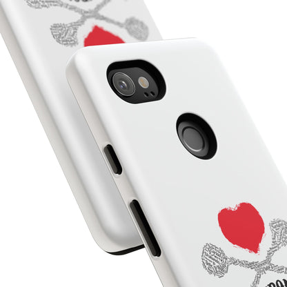 Luvbones - Hearts & Crossbones Phone Case, Tough Cases, Unique Smartphone Accessory, Gift for Him or Her