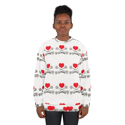 Luvbones - Hearts & Crossbones Unisex Sweatshirt, Trendy Streetwear, Gift for Him/Her, Comfortable Layering, Valentine's Day Apparel