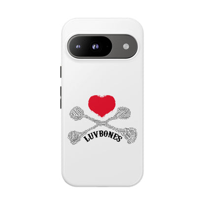 Luvbones - Hearts & Crossbones Phone Case, Tough Cases, Unique Smartphone Accessory, Gift for Him or Her