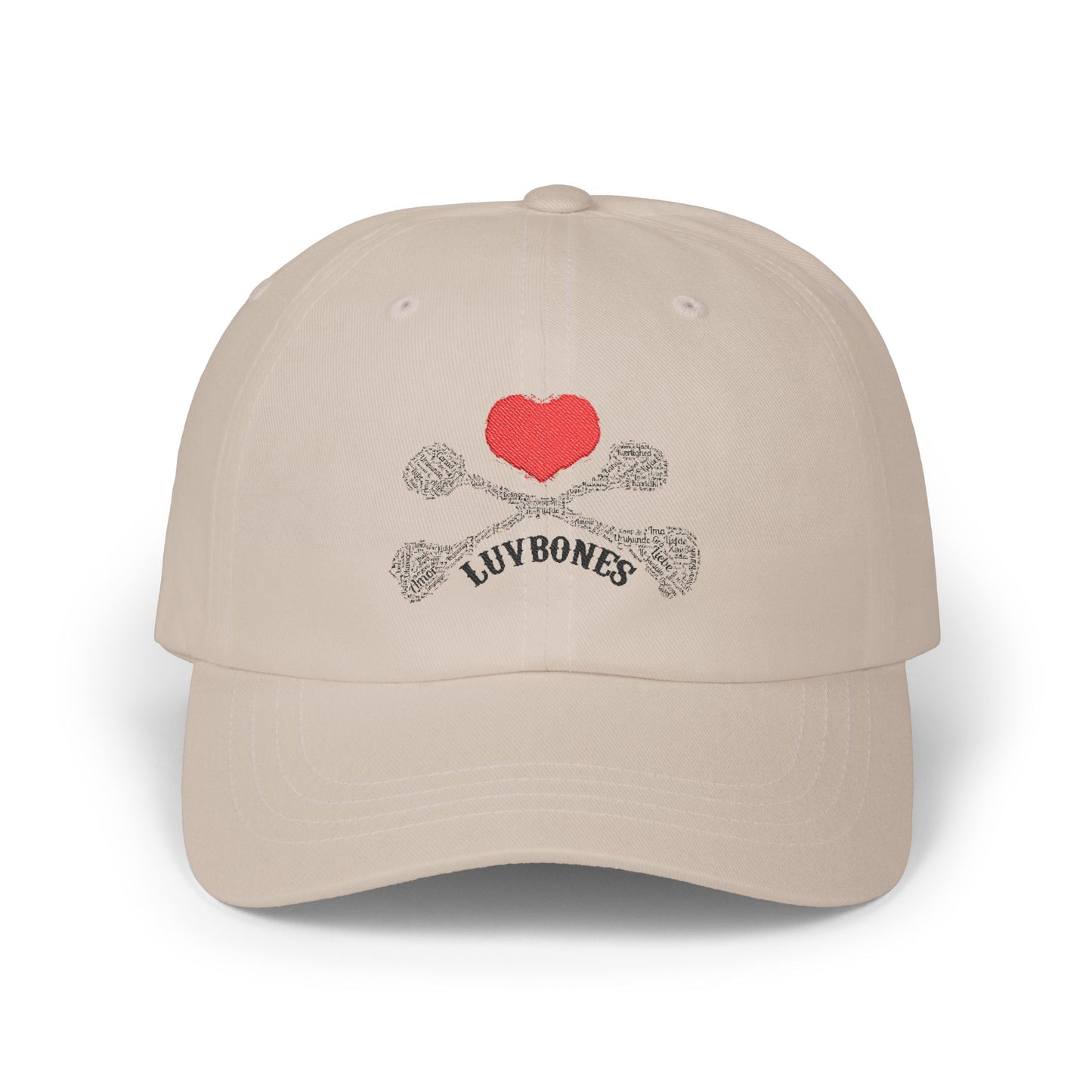 Luvbones - Hearts & Crossbones Dad Cap | Stylish Adjustable Hat, Perfect Gift for Dads, Casual Wear, Summer Outing, Birthday