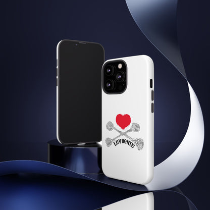 Luvbones - Hearts & Crossbones Phone Case, Tough Cases, Unique Smartphone Accessory, Gift for Him or Her