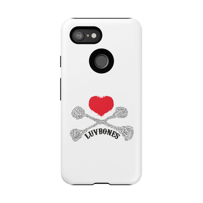 Luvbones - Hearts & Crossbones Phone Case, Tough Cases, Unique Smartphone Accessory, Gift for Him or Her