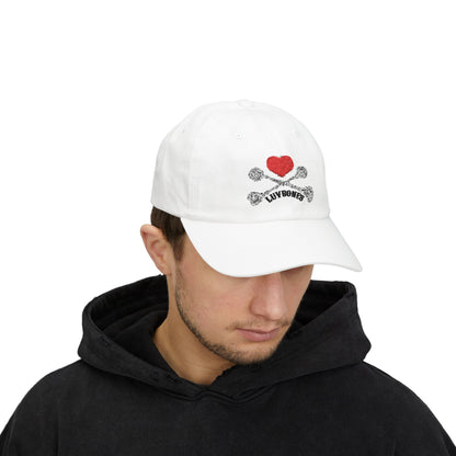 Luvbones - Hearts & Crossbones Dad Cap | Stylish Adjustable Hat, Perfect Gift for Dads, Casual Wear, Summer Outing, Birthday