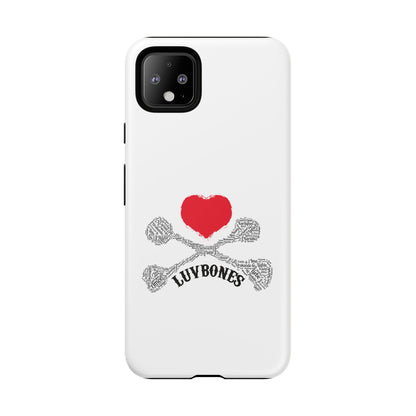 Luvbones - Hearts & Crossbones Phone Case, Tough Cases, Unique Smartphone Accessory, Gift for Him or Her