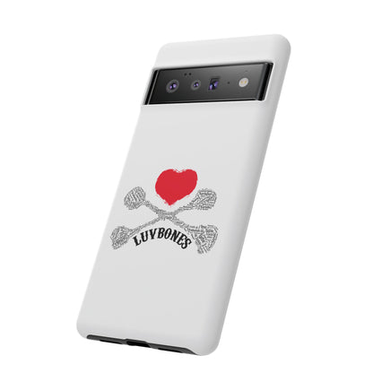 Luvbones - Hearts & Crossbones Phone Case, Tough Cases, Unique Smartphone Accessory, Gift for Him or Her