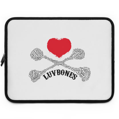 Luvbones - Hearts & Crossbones Stylish Laptop Sleeve, Perfect for Tech Lovers, Gifts for Graduations, Back to School, or Everyday Use