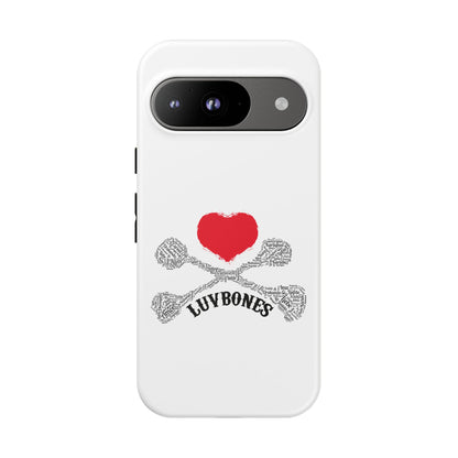 Luvbones - Hearts & Crossbones Phone Case, Tough Cases, Unique Smartphone Accessory, Gift for Him or Her