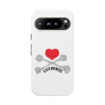 Luvbones - Hearts & Crossbones Phone Case, Tough Cases, Unique Smartphone Accessory, Gift for Him or Her