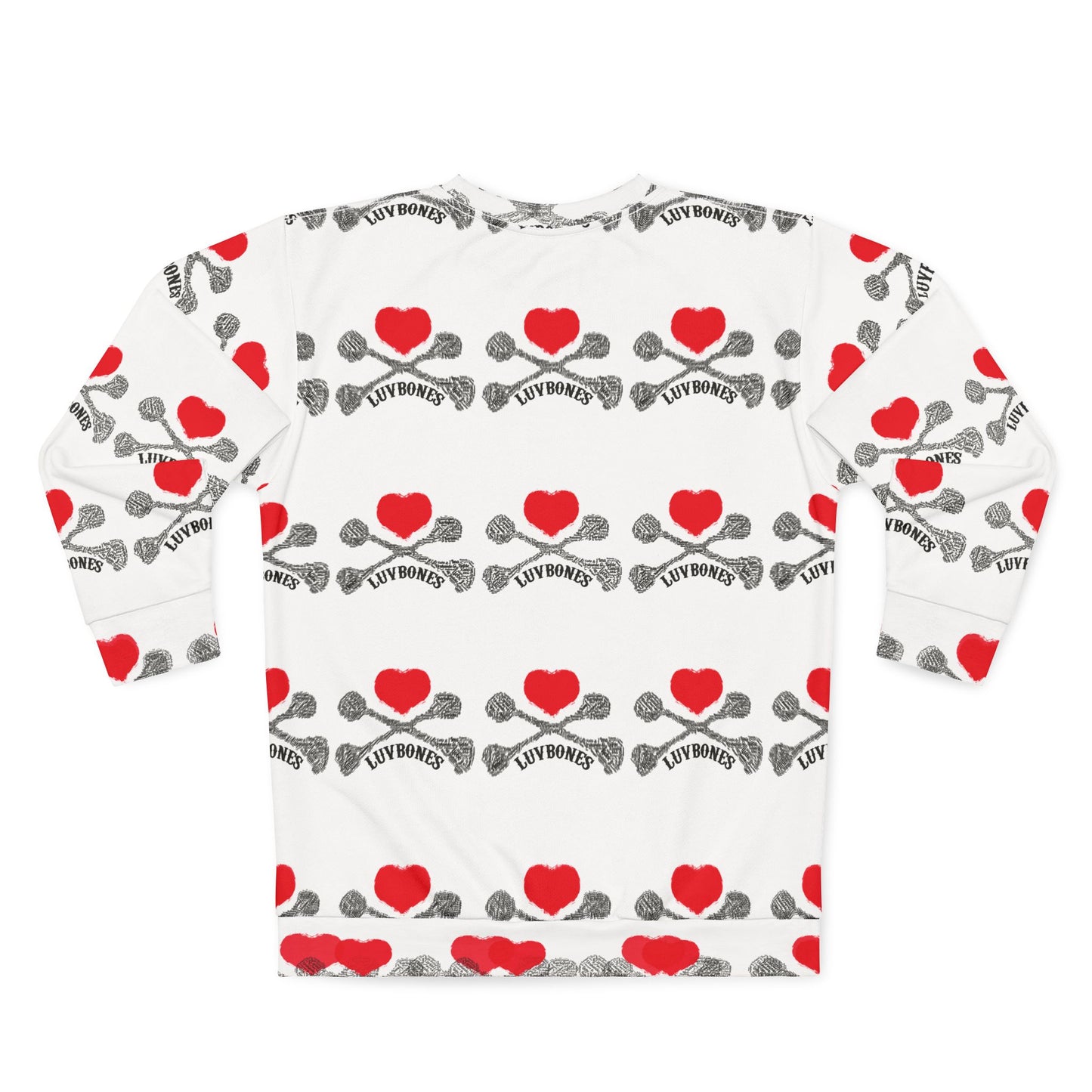 Luvbones - Hearts & Crossbones Unisex Sweatshirt, Trendy Streetwear, Gift for Him/Her, Comfortable Layering, Valentine's Day Apparel