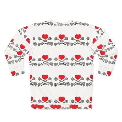 Luvbones - Hearts & Crossbones Unisex Sweatshirt, Trendy Streetwear, Gift for Him/Her, Comfortable Layering, Valentine's Day Apparel