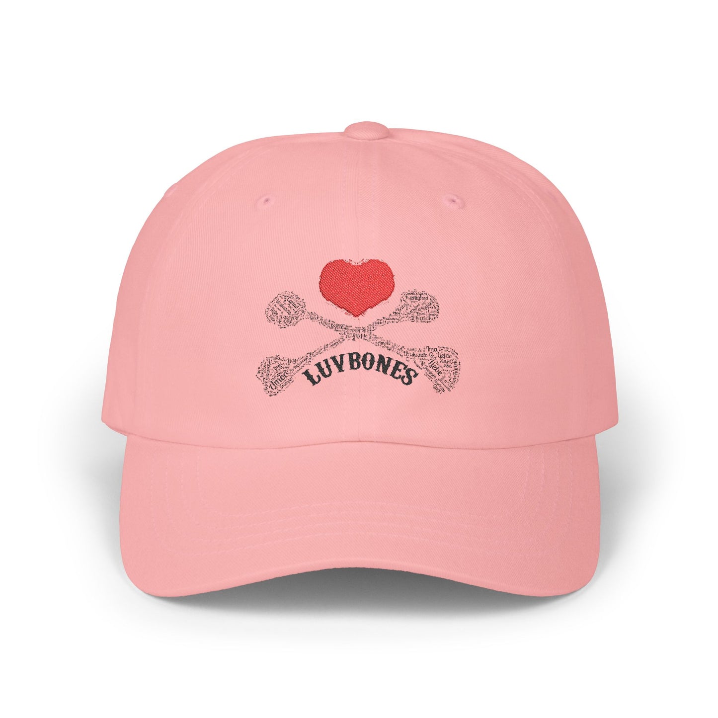 Luvbones - Hearts & Crossbones Dad Cap | Stylish Adjustable Hat, Perfect Gift for Dads, Casual Wear, Summer Outing, Birthday
