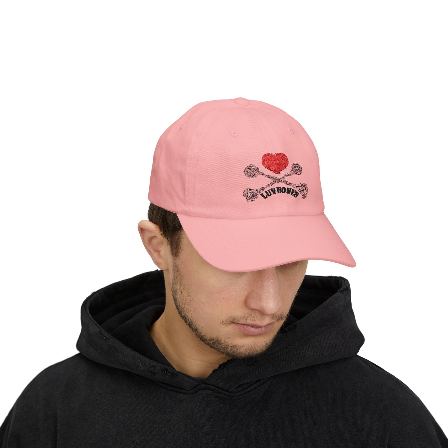 Luvbones - Hearts & Crossbones Dad Cap | Stylish Adjustable Hat, Perfect Gift for Dads, Casual Wear, Summer Outing, Birthday