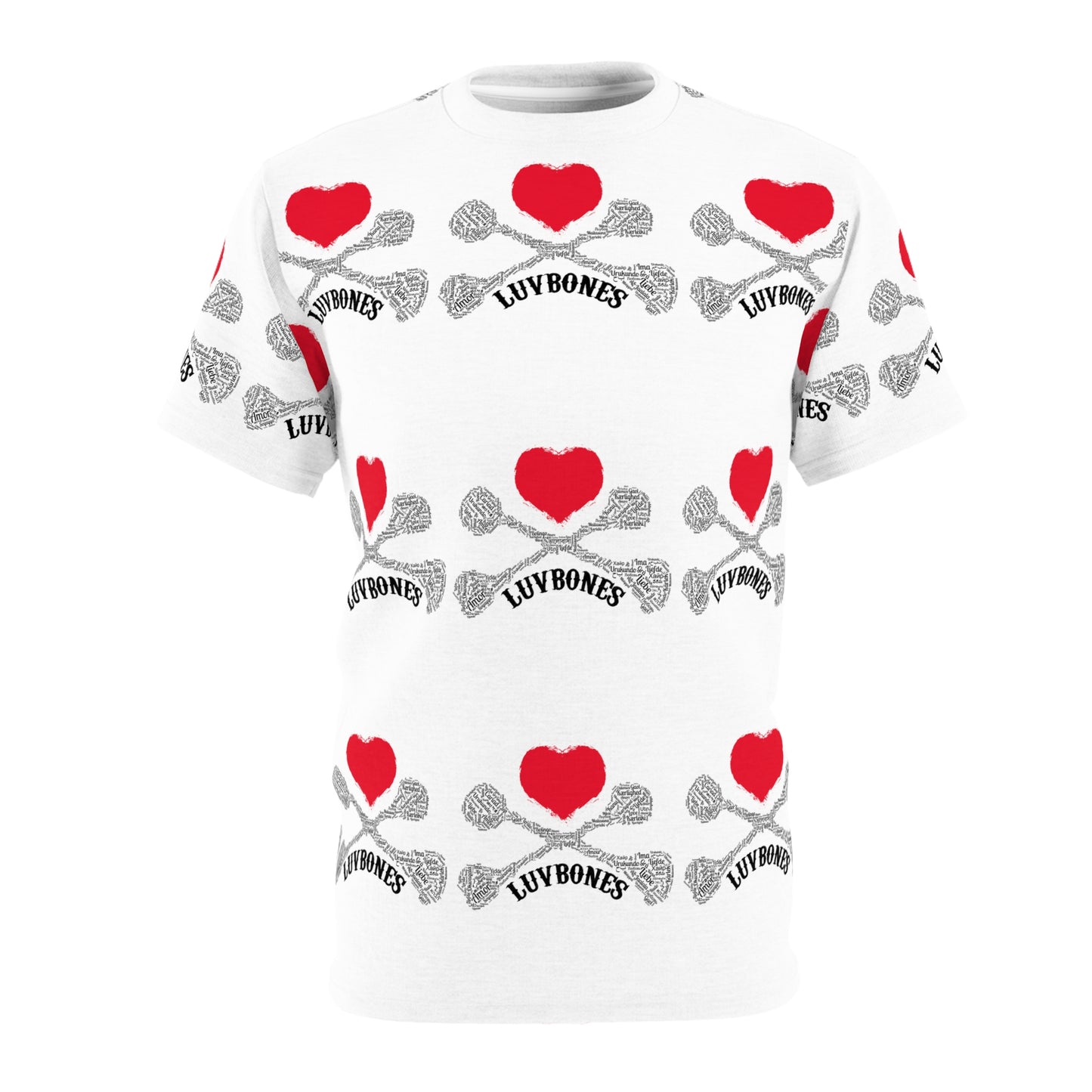 Luvbones - Hearts & Crossbones Unisex Tee, Cute Gift, Valentine's Day Apparel, Casual Wear