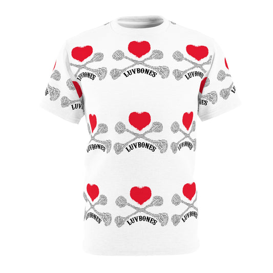 Luvbones - Hearts & Crossbones Unisex Tee, Cute Gift, Valentine's Day Apparel, Casual Wear