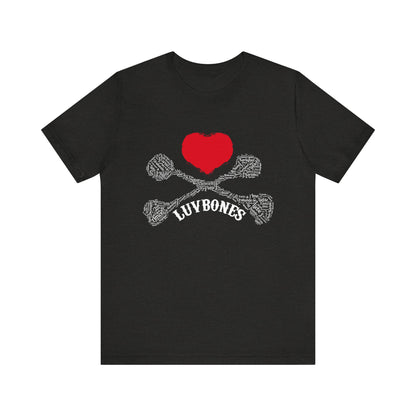 Luvbones - Hearts & Crossbones Unisex Tee, Graphic T-Shirt, Casual Wear, Music Lover Gift, Valentine's Day Shirt, Rock & Roll Style